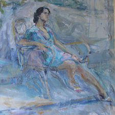 Мария Королёва. Девушка, сидящая на скамейке